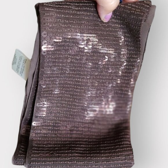 OASIS WOMENS BROWN SEQUIN SCARF - Picture 4 of 4